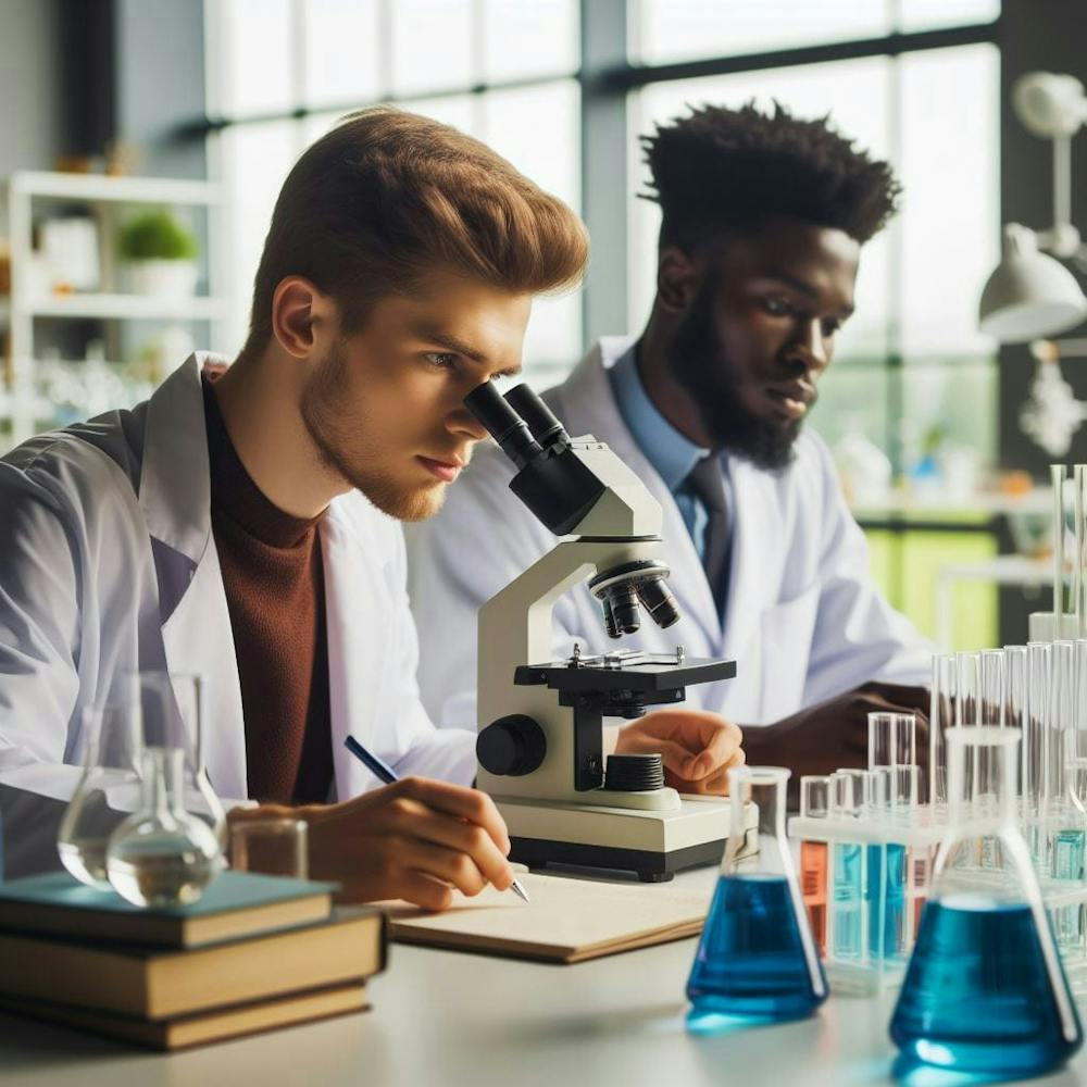 Young Scientists In A Laboratory