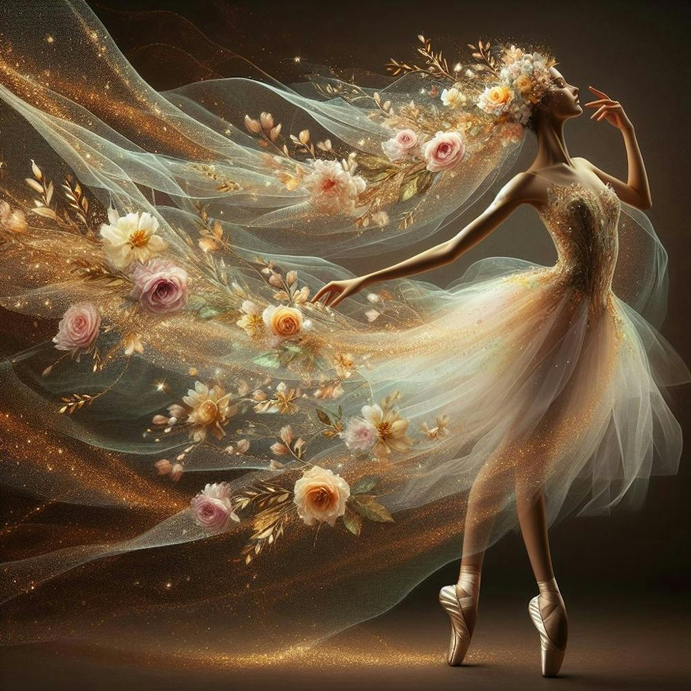 Ballerina With Flowers 1