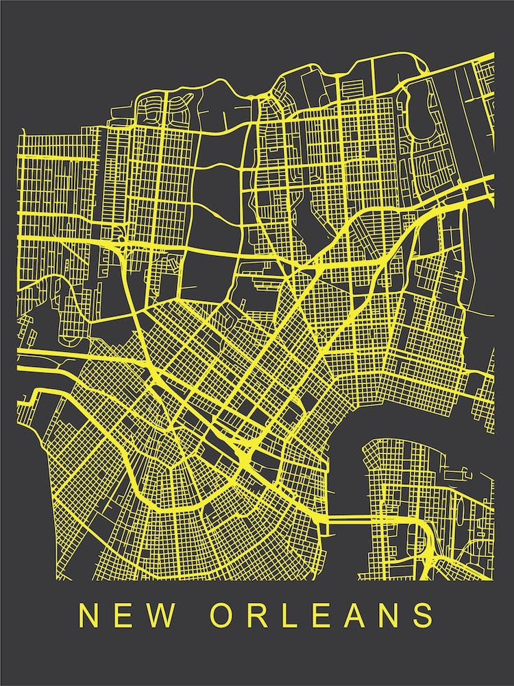New Orleans Map Neon