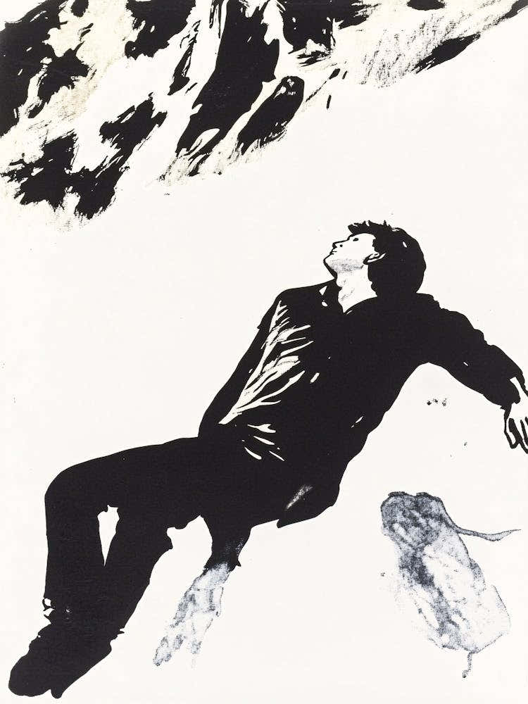 Man Laying In The Snow