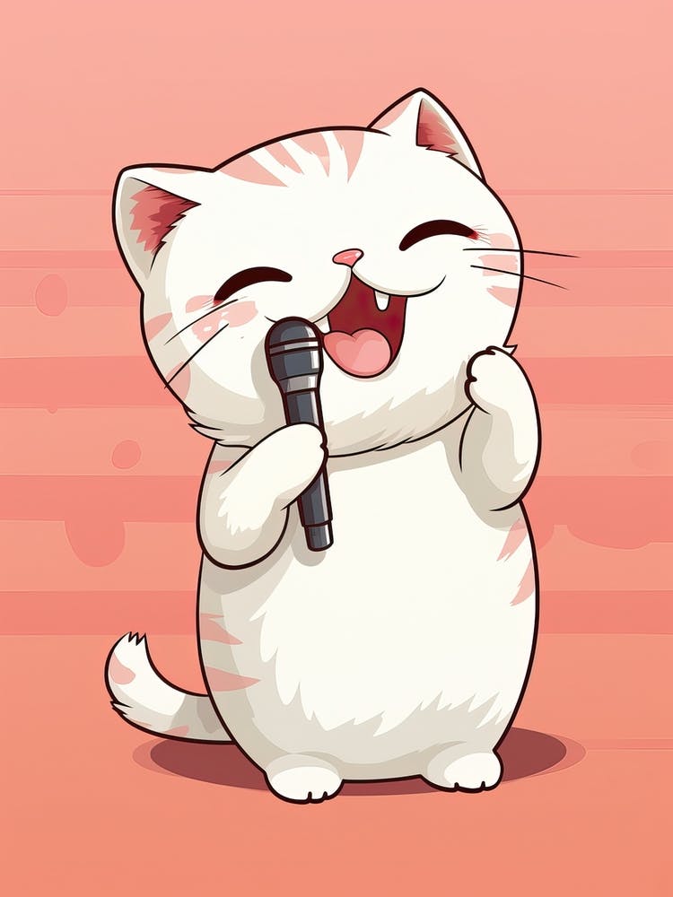 Dessins de Chat Kawaii Chantant 2