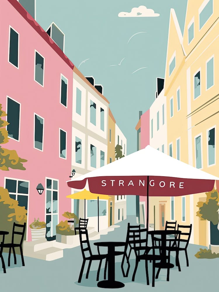 Stavenger, Norway, Flat Pastels Tones Illustration 3