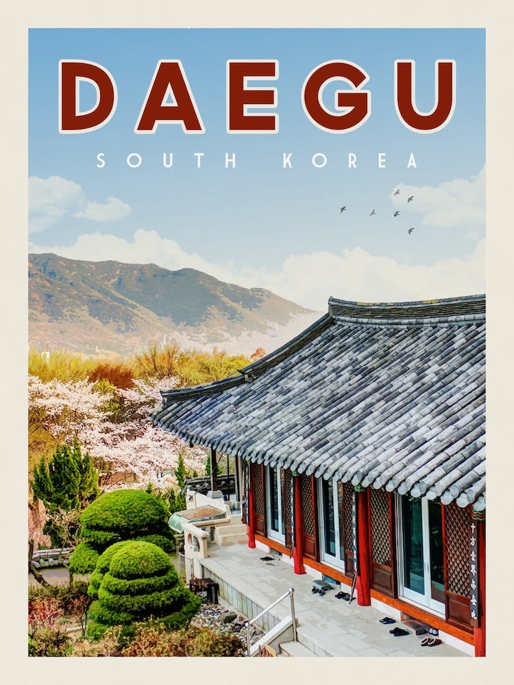 Daegu South Korea Travel Poster