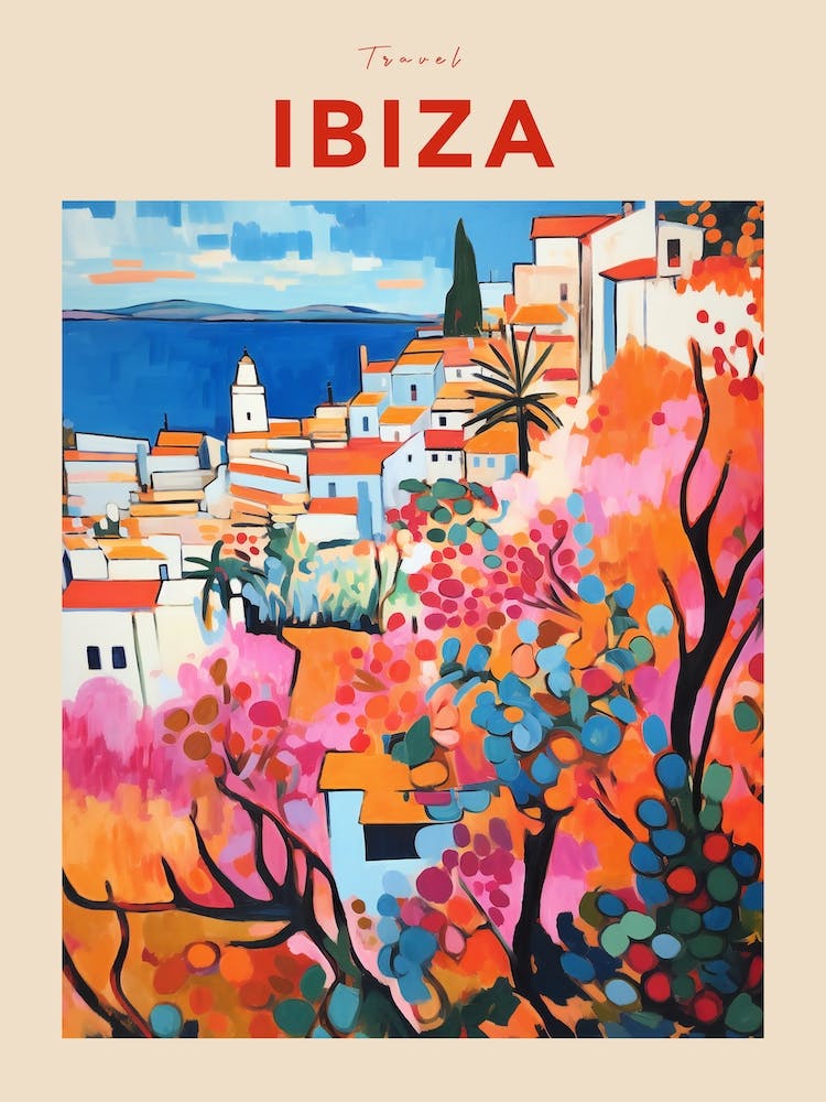 Ibiza Spain 3 - Affiche de Voyage Fauviste