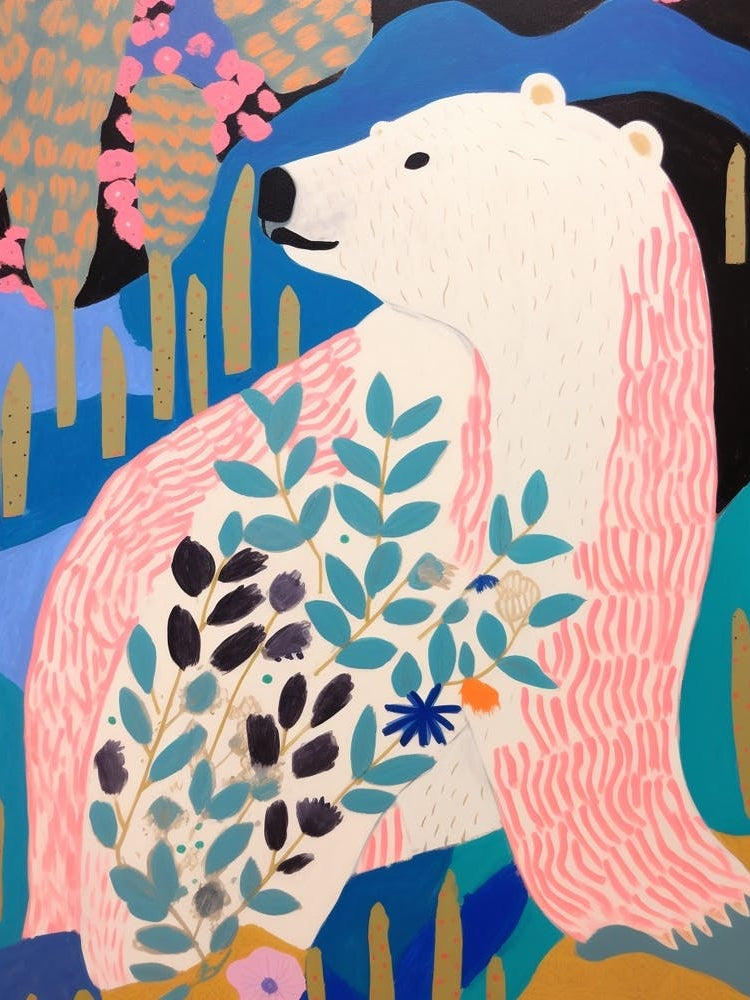 Maximalist Animal Painting Polar Bear 3