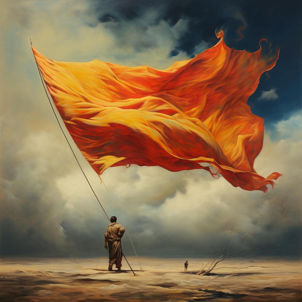 Flag In The Desert Plains