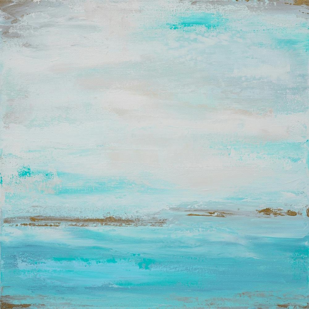 Teal Sea Abstract Painting 1 Square