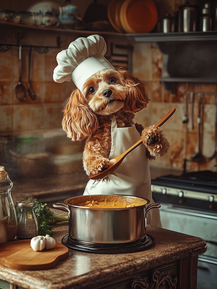 Chef Cavapoo In The Kitchen