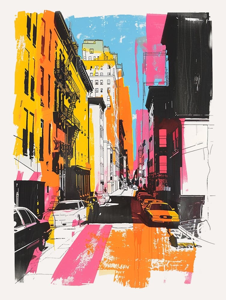 Chelsea New York Colourful Silkscreen Illustration 3