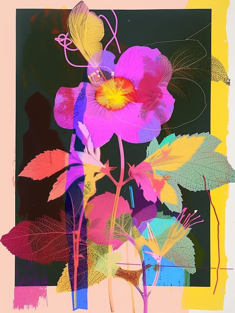 Onagre 2 Collage de Fleurs Néon