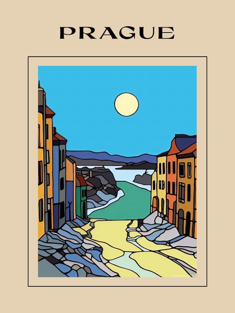 Minimal Design Style Of Prague, Czech Republic1 Poster