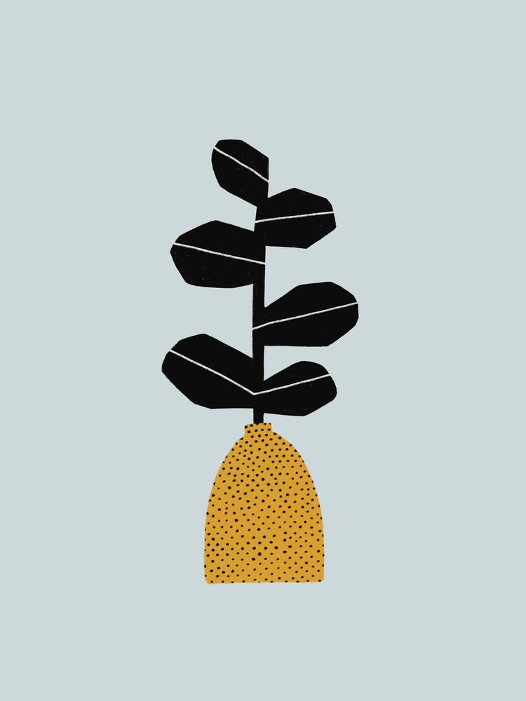 Modern Plant Yellow Dots