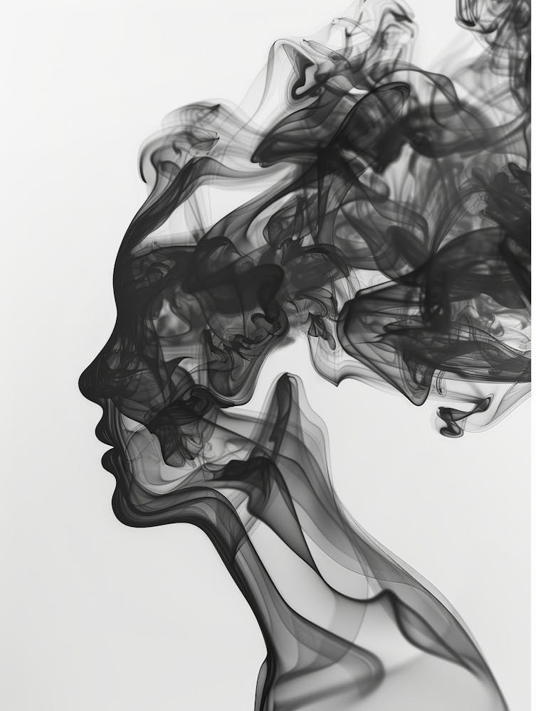 Abstract Smoke Portrait Of A Woman