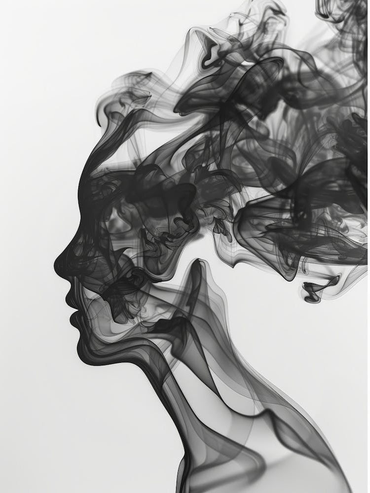 Abstract Smoke Portrait Of A Woman