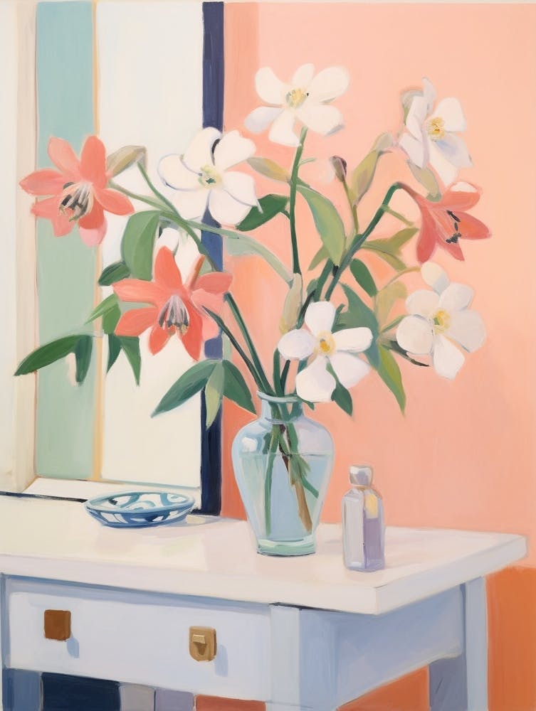 A Vase With Columbine, Flower Bouquet 3