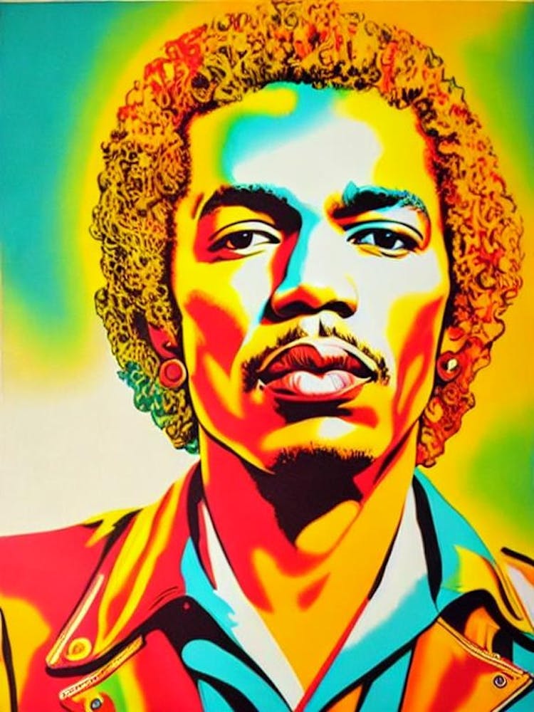Jimi Hendrix Colourful Pop Art