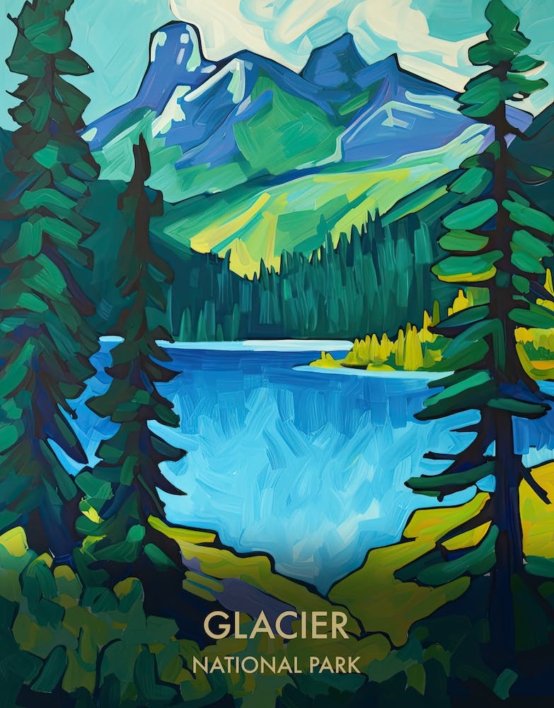 Glacier National Park Travel Poster Matisse Style 4