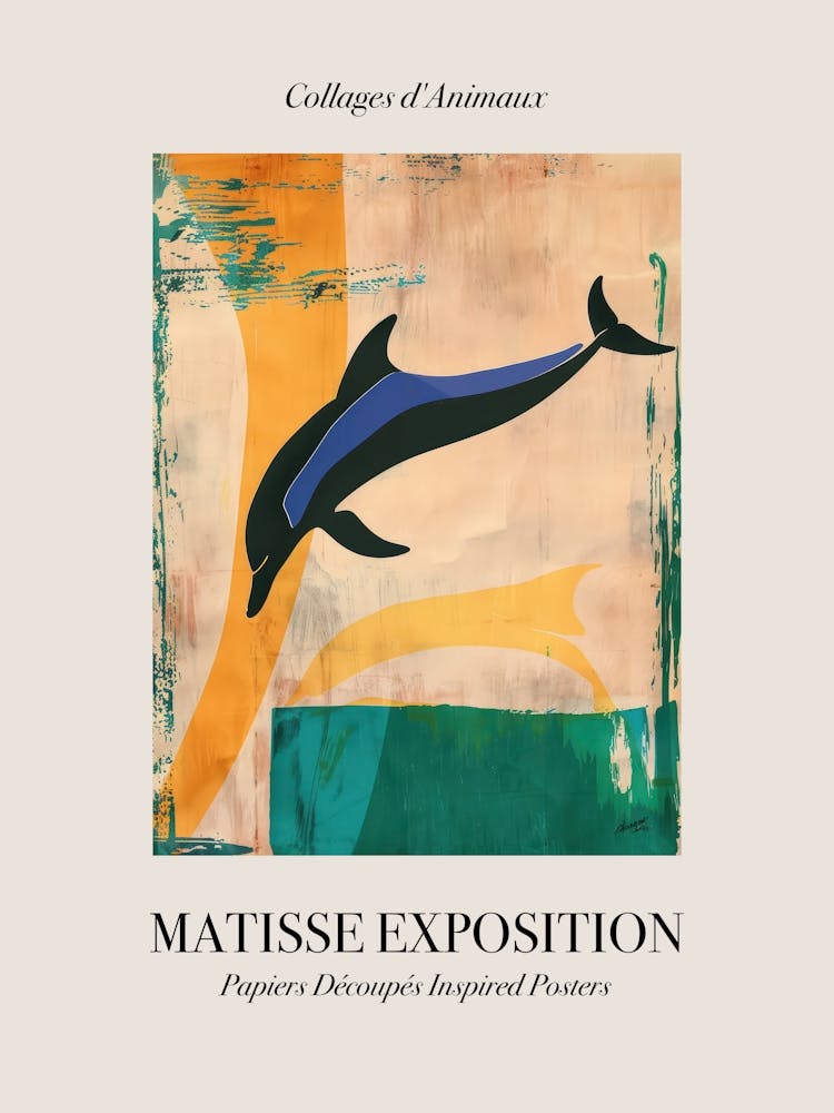 Dolphin 2 Matisse Inspired Exposition Animals Poster