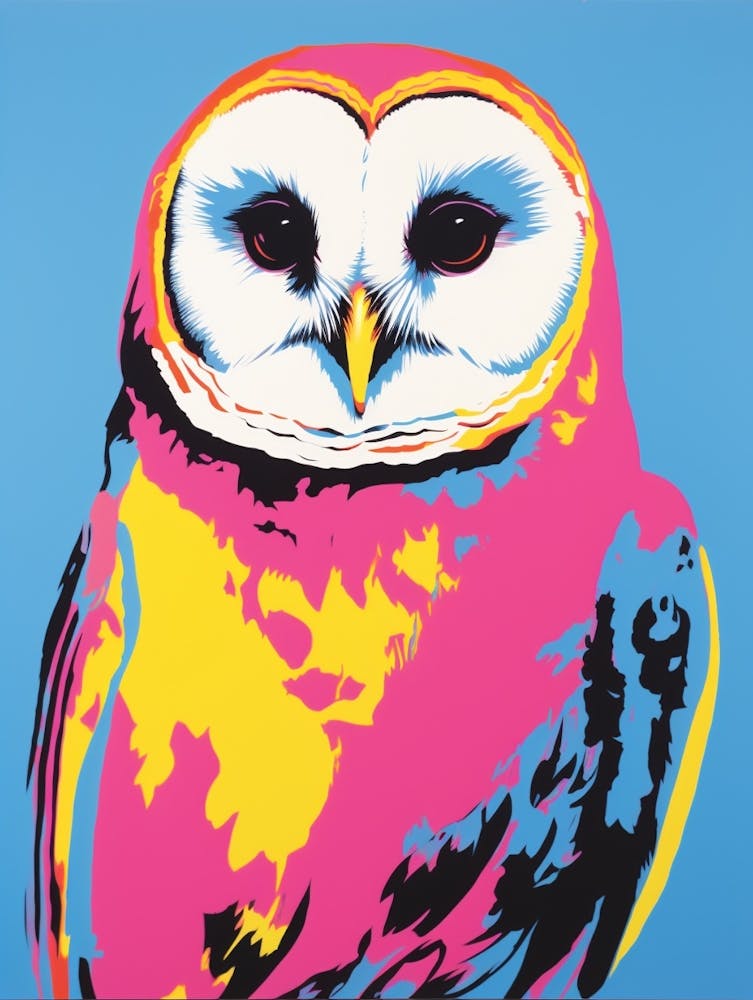Andy Warhol Style Bird Barn Owl 2