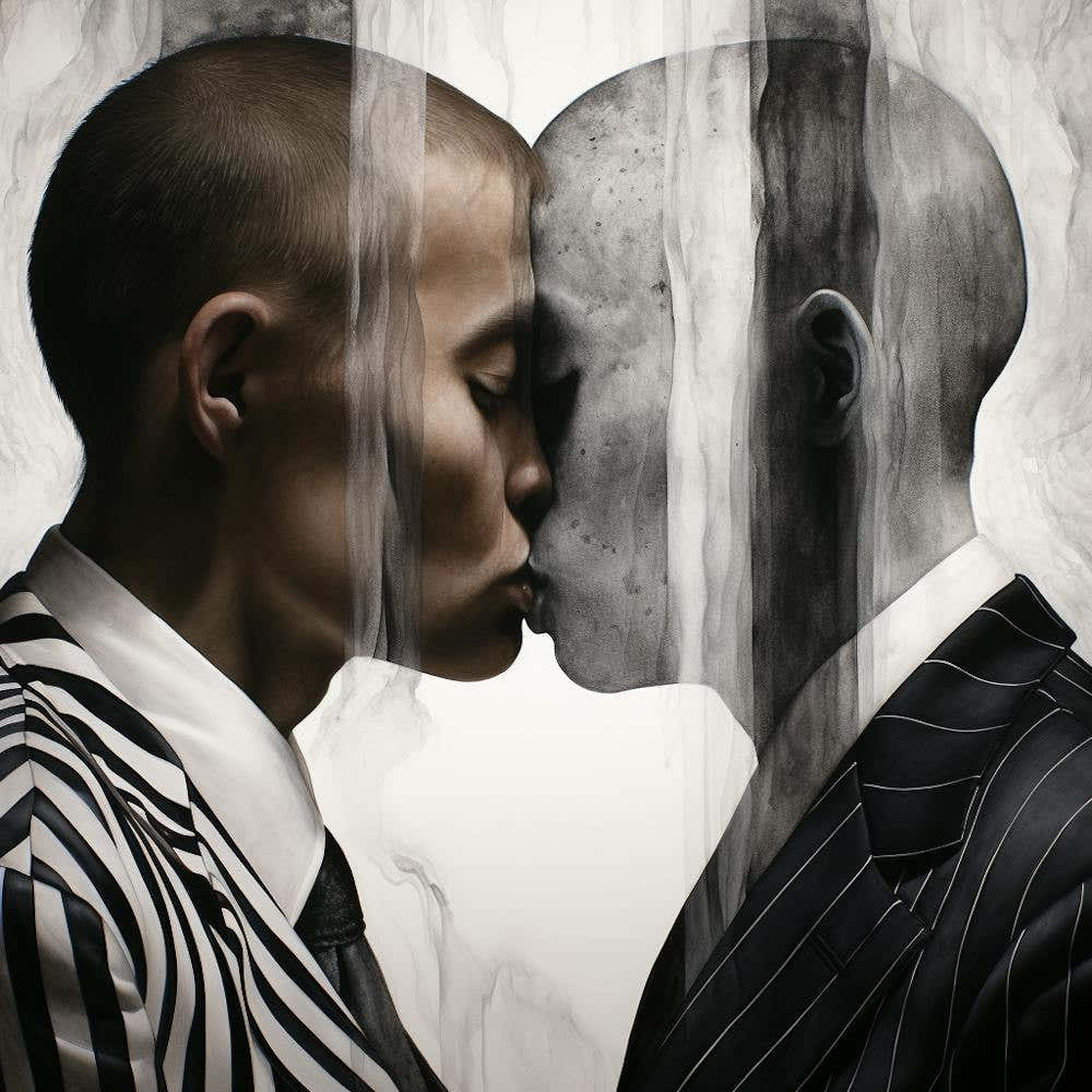 Two Men Kissing
