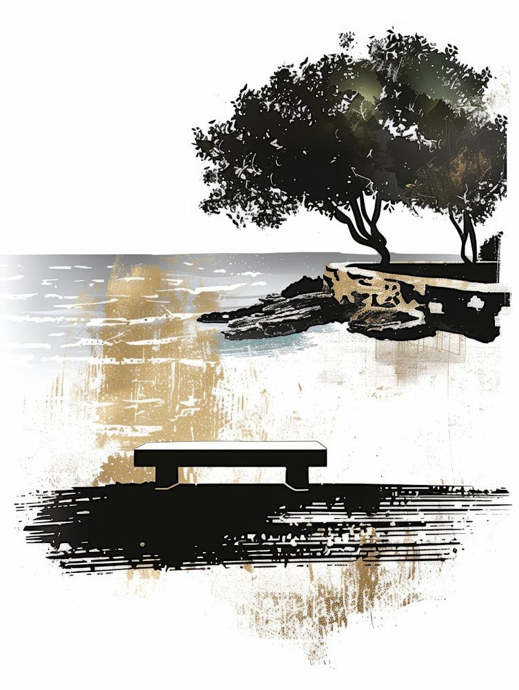 Bench On The Beach Vector