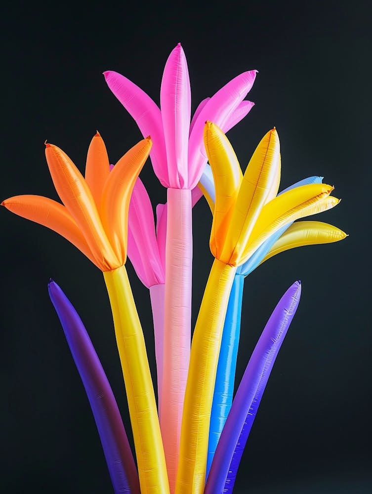 Bright Inflatable Flowers Fountain Grass