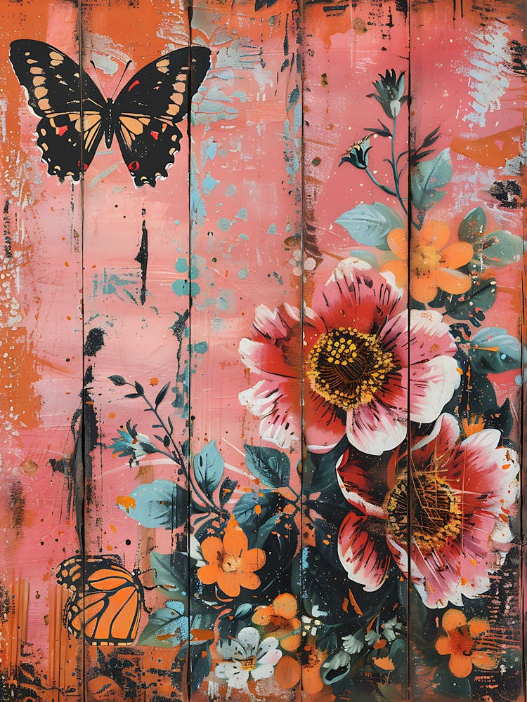 Butterfly And Flowers 5