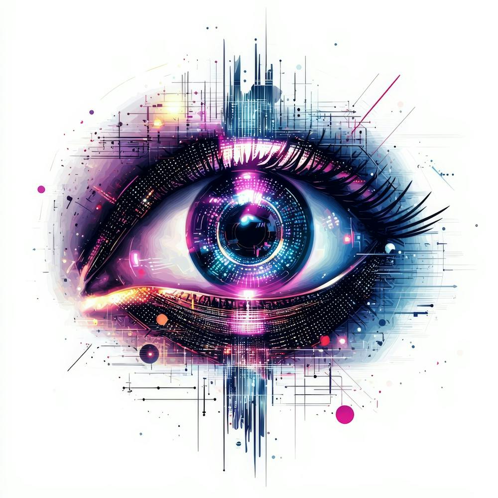 Eye Of The Future.Generated AI. Wall 6