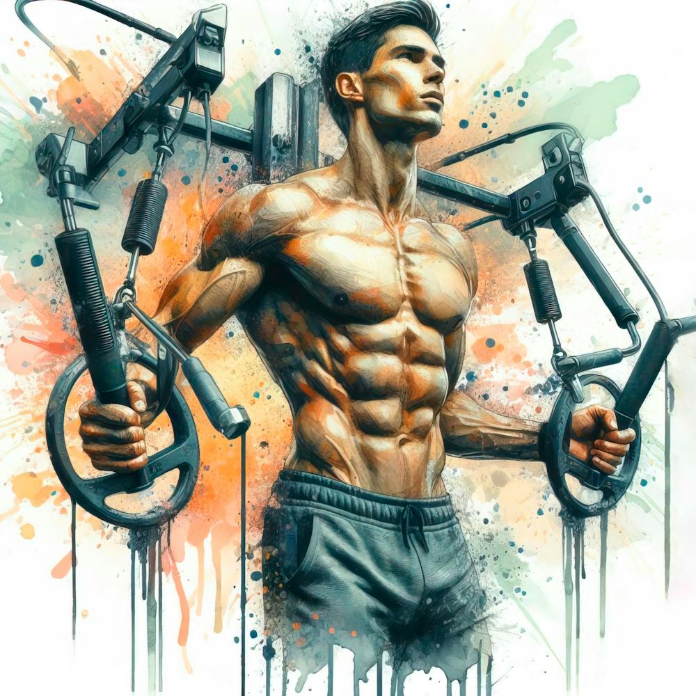 Fitness exercise in watercolor 3