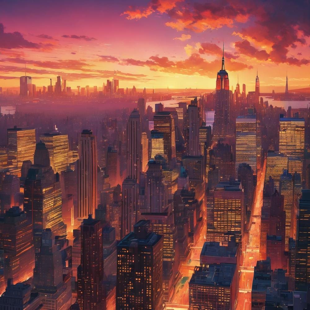 New York City At Sunset