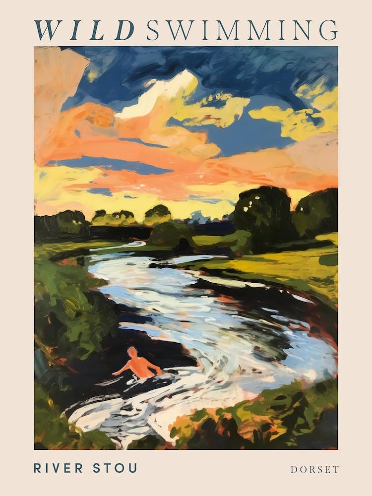 Wild Swimming At River Stou Dorset 4 Poster