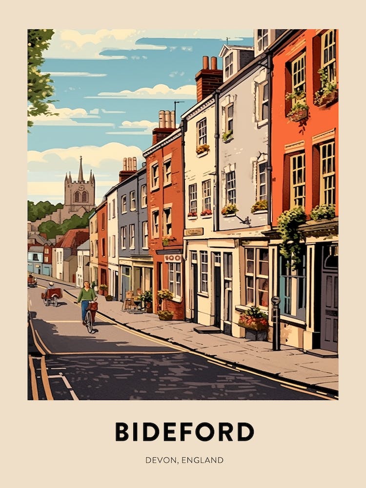 Devon Vintage Travel Poster Bideford