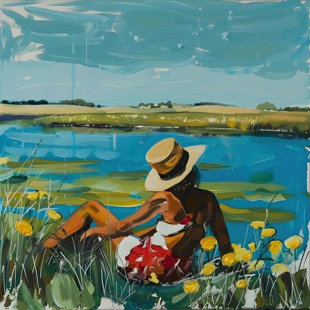 Serene Solitude: Reflections by the Riverside