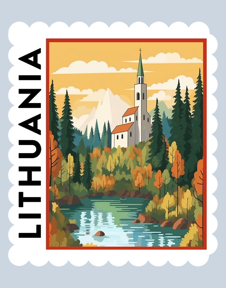 Lithuania 1 Travel Stamp Poster