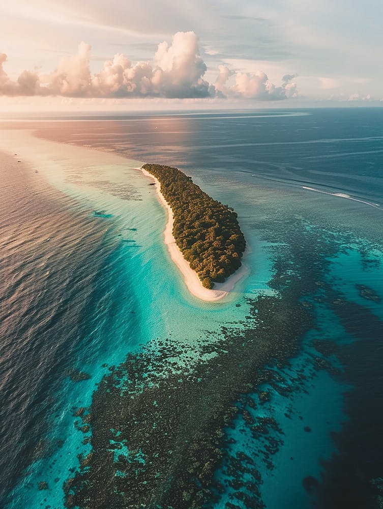 Aerial View Of A Tropical Island 4