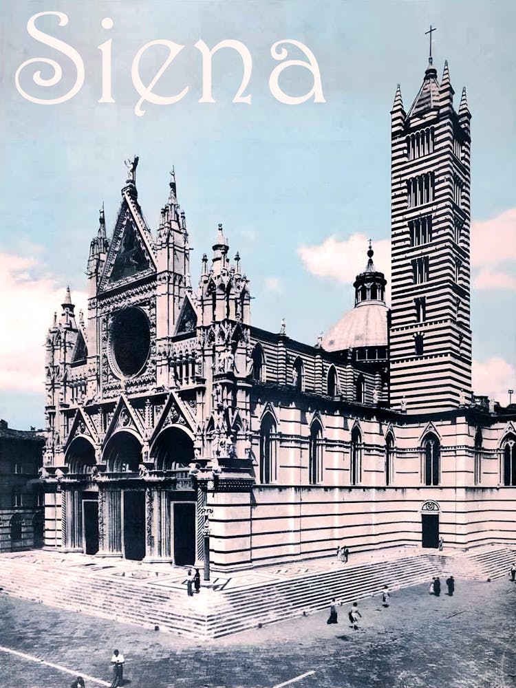 Siena Cathedral, Italy, Vintage Photo Poster