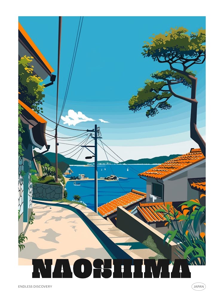 Naoshima Japan Colourful Travel Poster