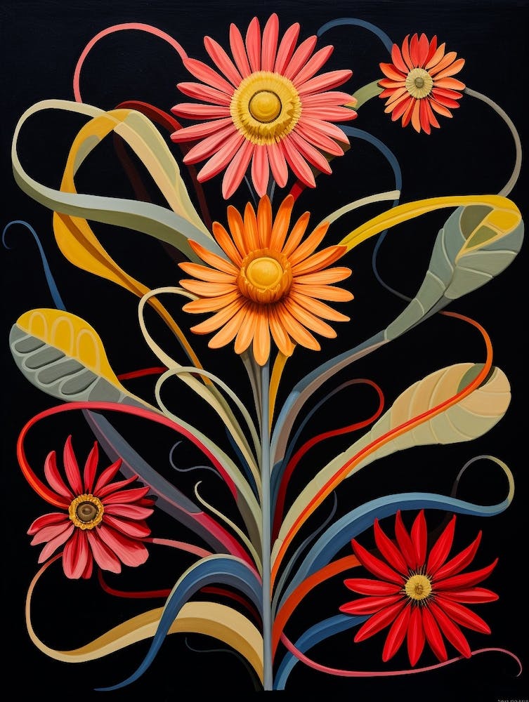 Gaillardia 3 Hilma Af Klint Inspired Flower Illustration