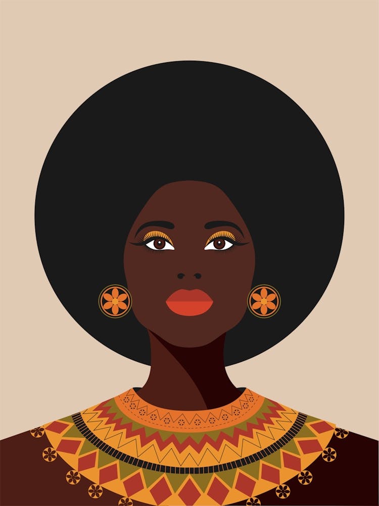 African Woman With Afro