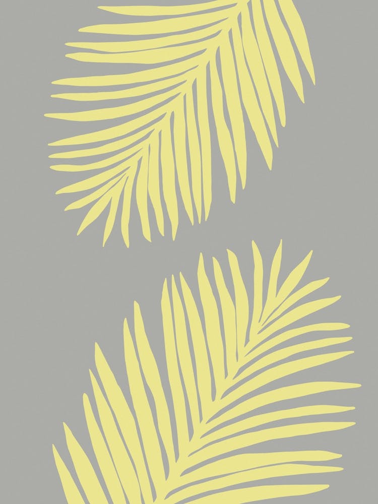 Yellow Palm Leaf Art Poster_2301630