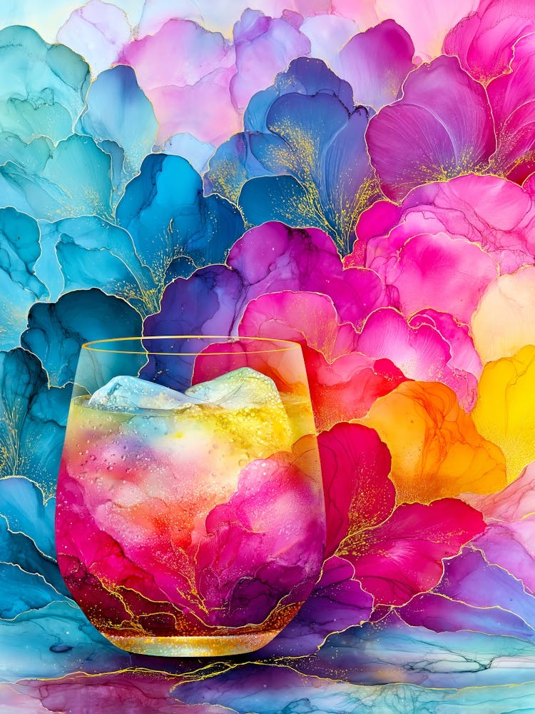 Bunte Blumen in einem Glas