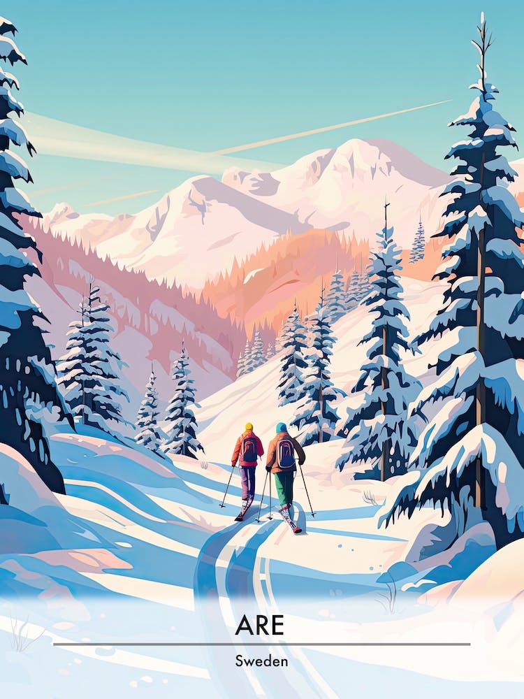 Are In Sweden, Ski Resort Poster Illustration 2