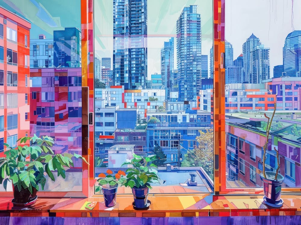 Vancouver - Peinture Vue de la Fenêtre 1