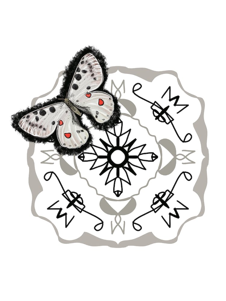 Mandala Grey Butterfly