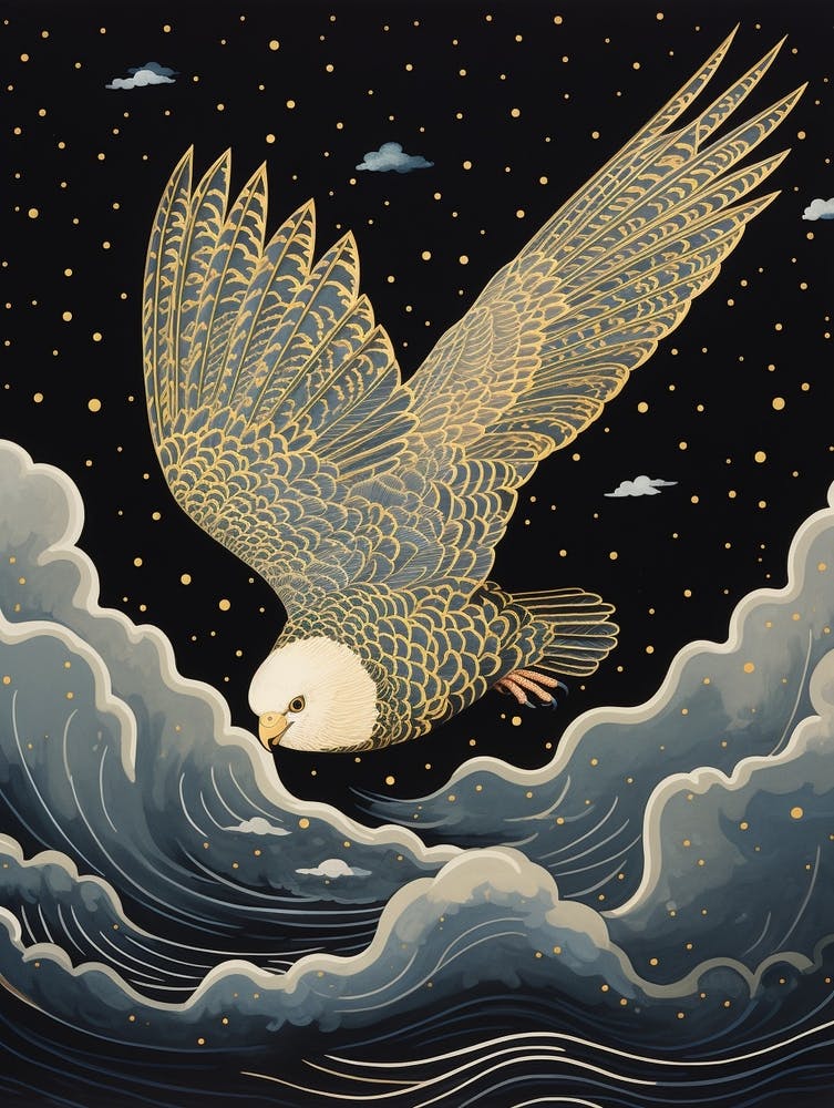 Budgerigar Gold Detail Painting