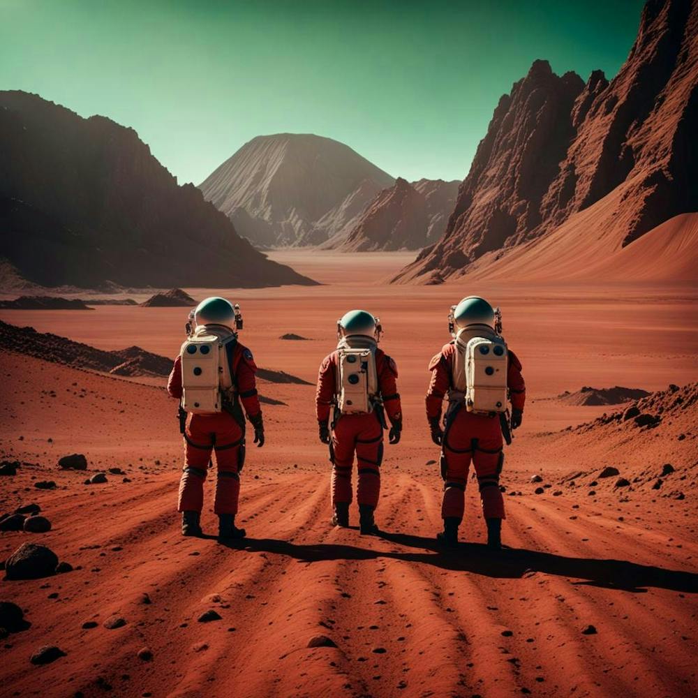 Three Astronauts On Mars