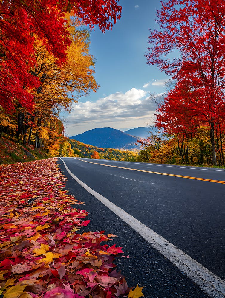 Autumn Leaves On The Road