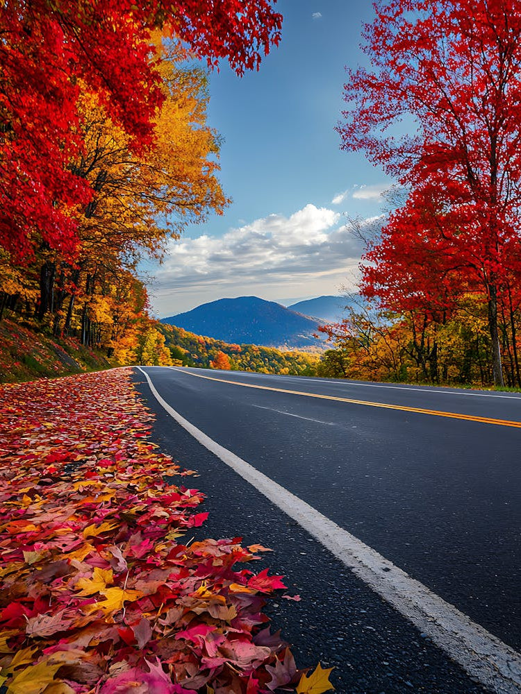 Autumn Leaves On The Road