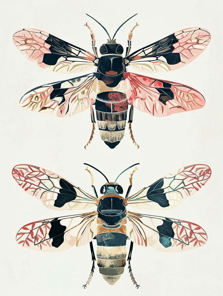 Colourful Insect Illustration Hornet 2