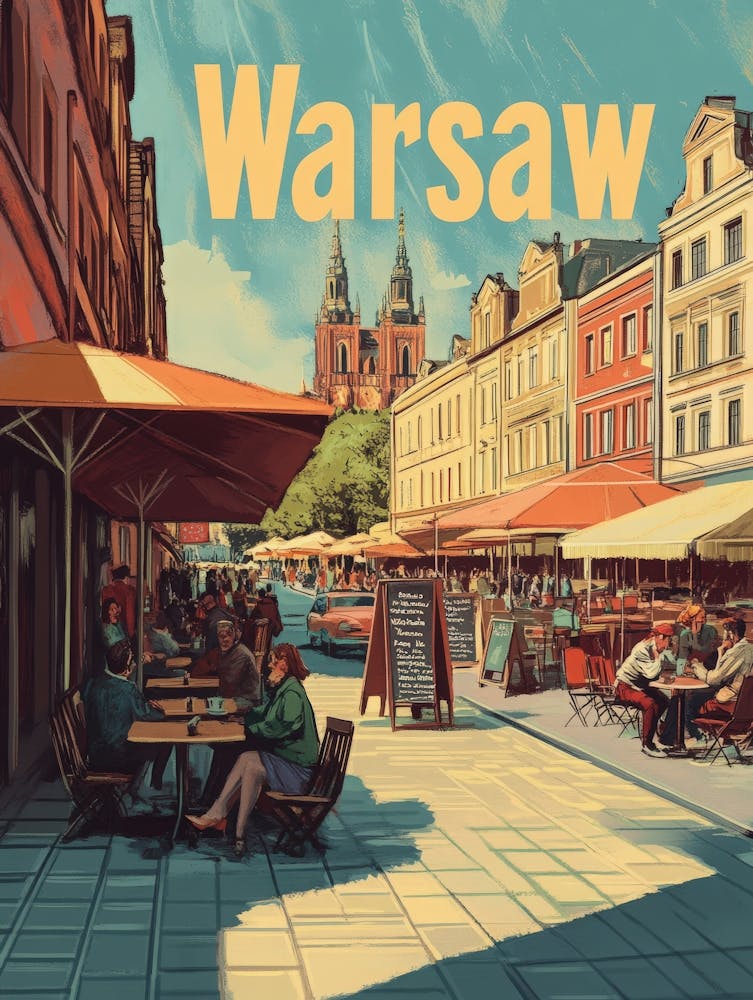 Aihrgdesign A 1970s Inspired Travel Poster For Warsaw 7